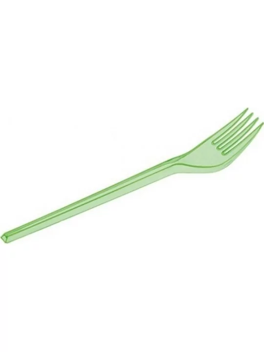 15 Fourchettes translucides 16,5cm vert fluo St.-Patrick