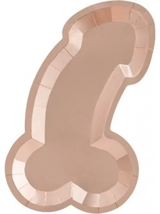 6 Pappteller 26cm Penis Goldrosa Gedeckter Tisch