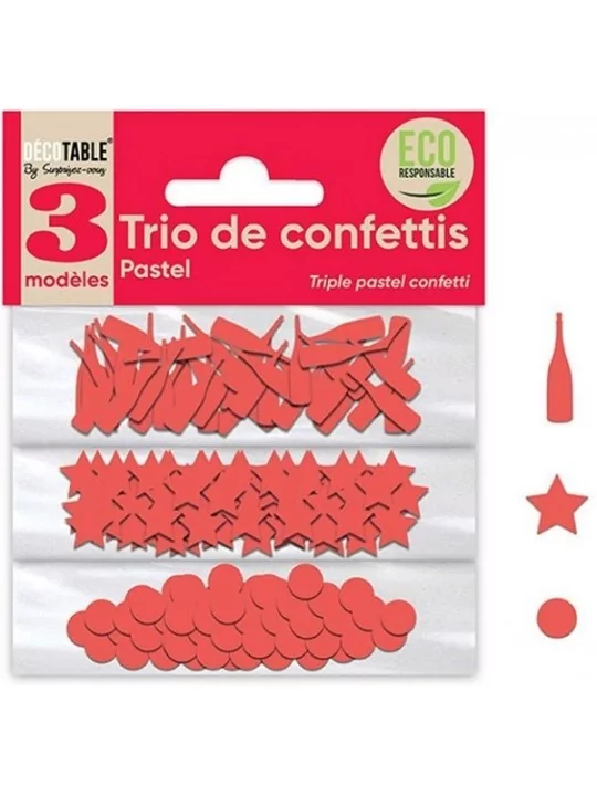 Décofettis en papier assortis rouge 28gr/1cm Art de la table