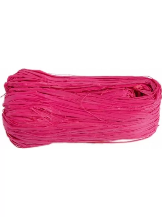 50gr Naturbast gem. Farben 4mm Fuchsia Saal Deko