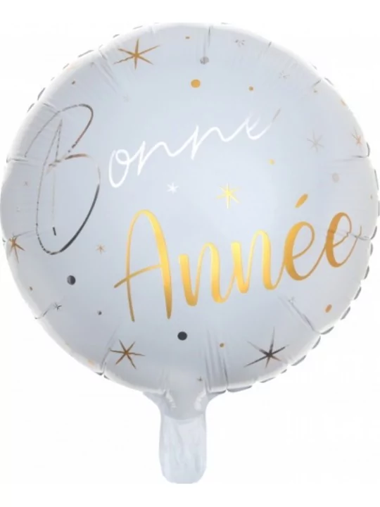 Ballon alu Réveillon 38cm Blanc Ballons alu