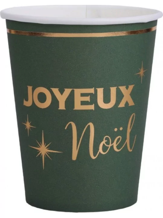 10 Gobelets Noël chic 27cl Vert Décorations Noël