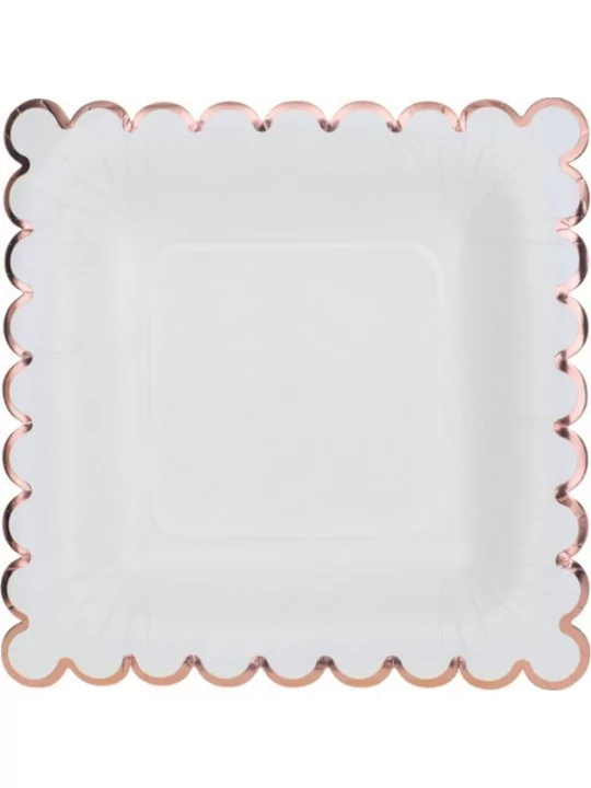 10 Assiettes Festonné 18cm Rose Art de la table