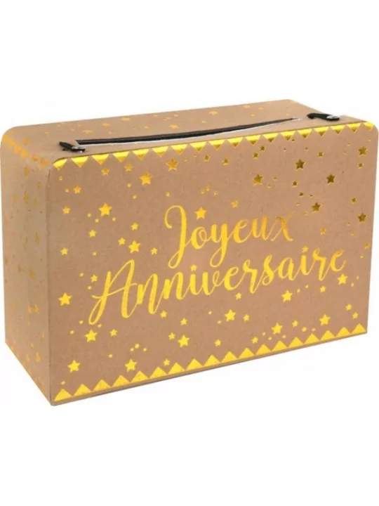 Urne -Joyeux Anniversaire- Metallic 24cm Kraft Festartikel