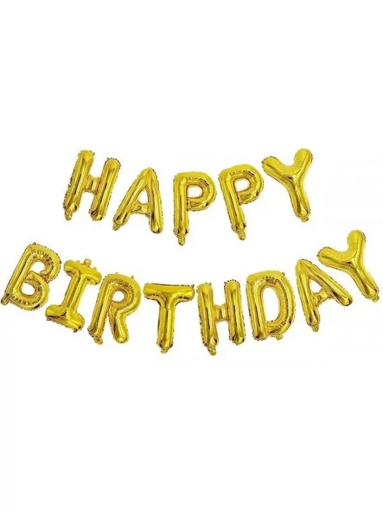 Ballons Script -Happy Birthday- or 35cm Ballons Lettres & Scripts