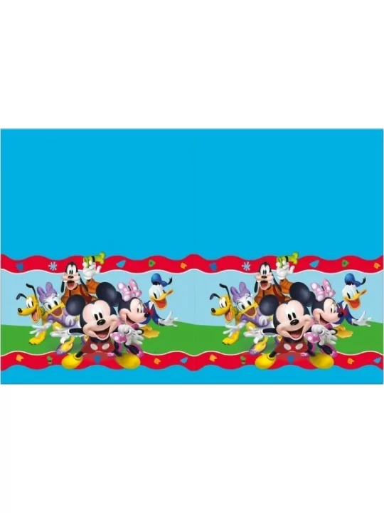 Tischdecke aus Plastik 120x180cm Mickey Mouse Rock The House Gedeckter Tisch