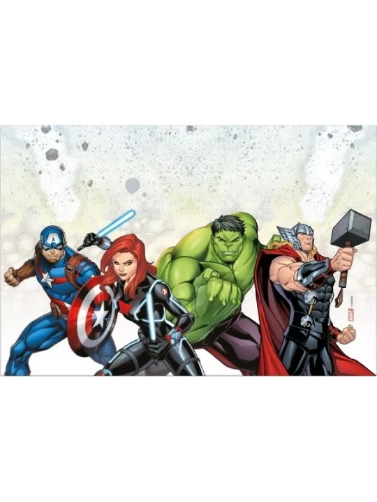 Tischdecke Kunststoff 120x180cm Avengers Infinity Stones Gedeckter Tisch