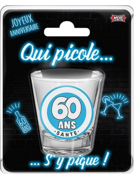 Shooter en Verre 6cm -60 ans- Art de la table