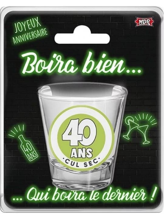 Shooter en Verre 6cm -40 ans- Art de la table