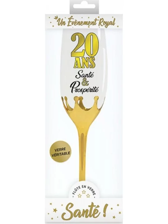 Champagnerglas aus Glas -20 Ans- Gedeckter Tisch