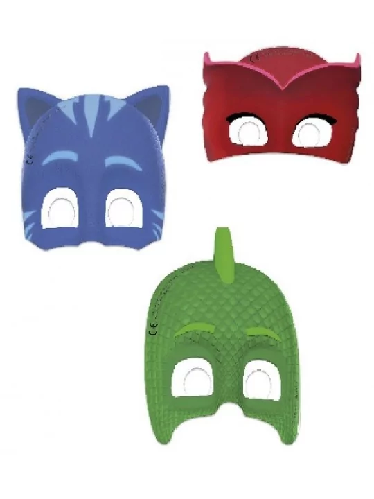 6 Masken aus Pappe PJMASKS Festartikel