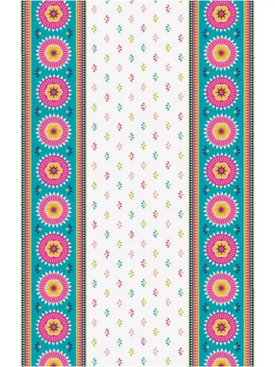 Boho Fiesta Rectangular Plastic Table Cover, 54" x 84" Art de la table