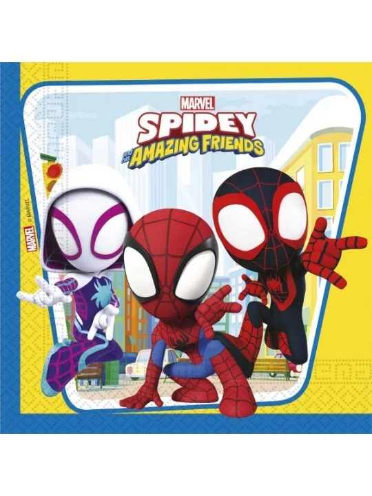 20 Servietten 33cm Spidey & Friends Geschirr und Servietten