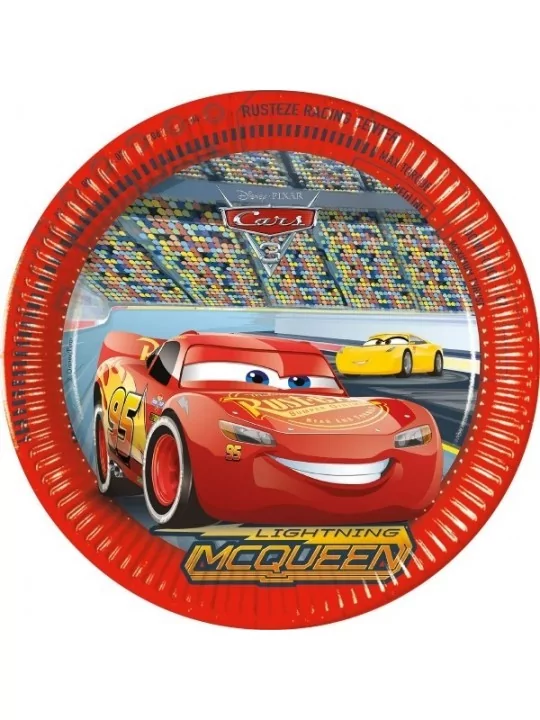 8 Assiettes carton 23cm Cars 3 Art de la table