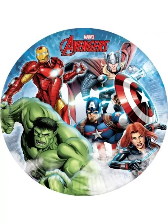 8 Assiettes carton 23cm Mighty Avengers Art de la table