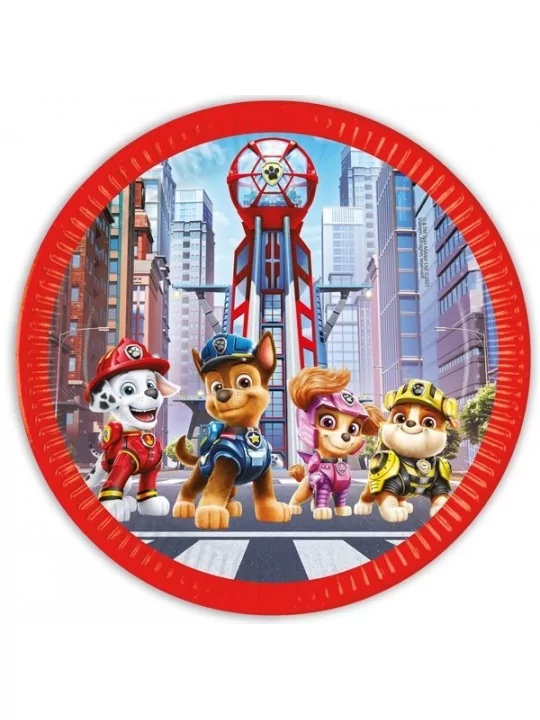 8 Pappteller 23cm Paw Patrol the Movie Gedeckter Tisch