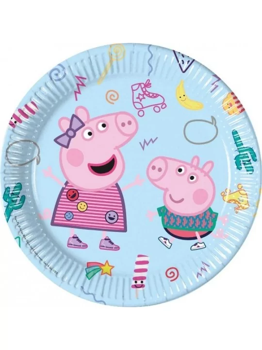 8 Assiettes carton 23cm Peppa Pig Art de la table