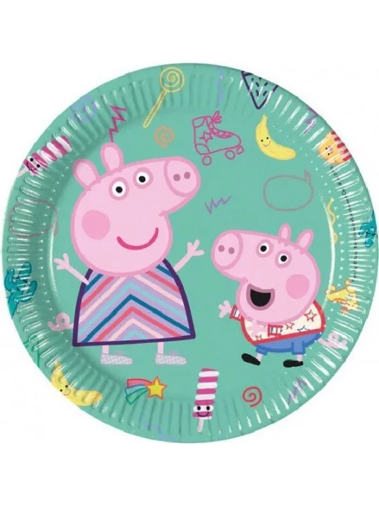 8 Assiettes carton 20cm Peppa Pig Art de la table