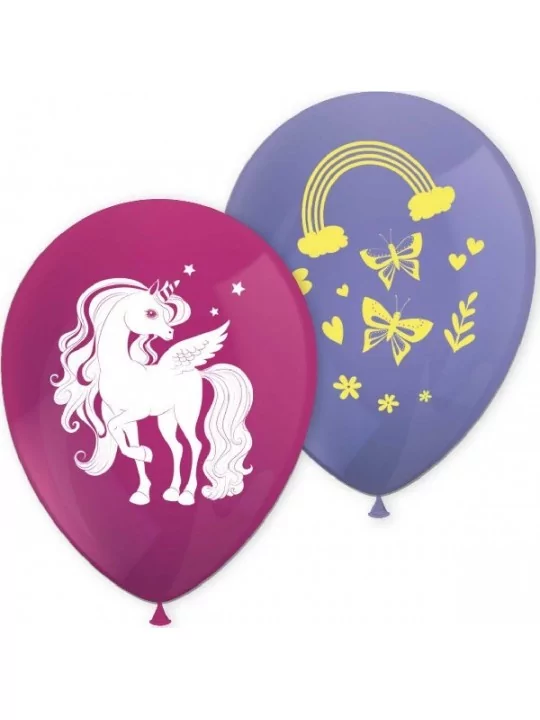 8 Ballons 30cm Unicorn Rainbow Colors Ballons Motifs & Message