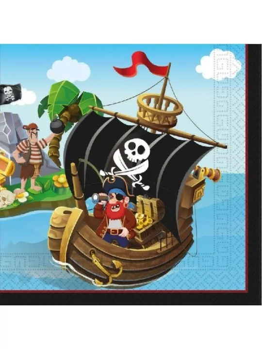 20 Serviettes 33cm Pirates Island Vaisselles & Serviettes