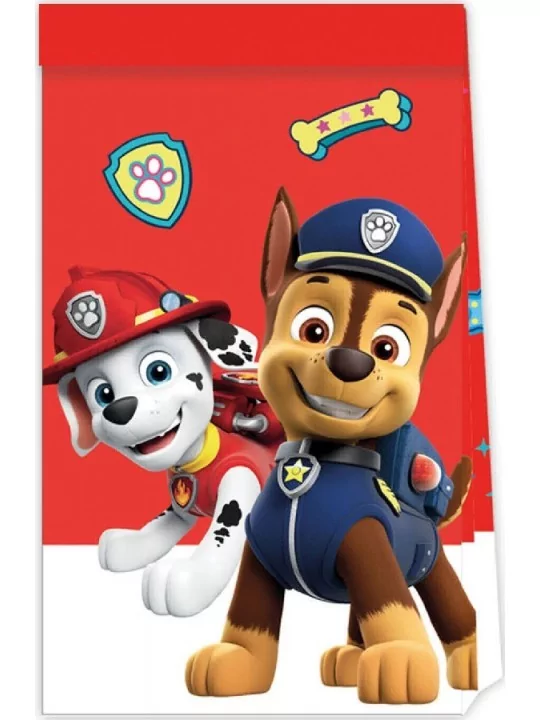 4 Sachets en papier 22cm Paw Patrol Ready For Action Art de la table