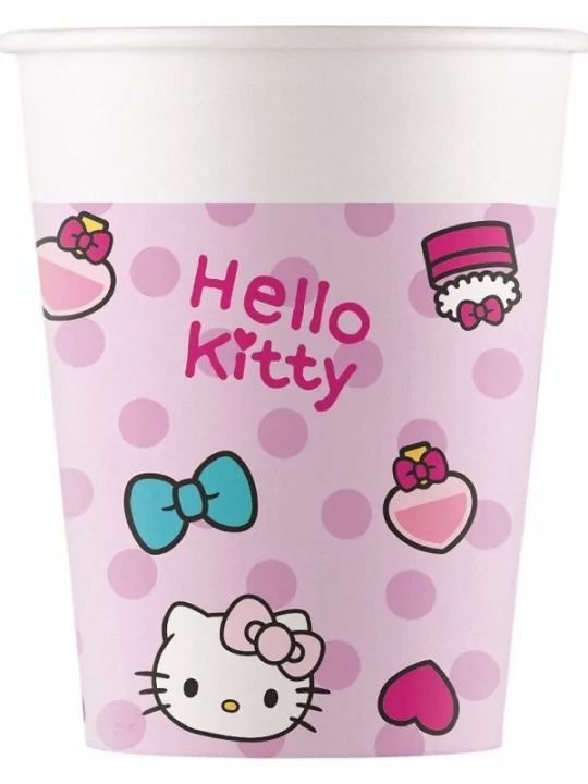 8 Gobelets carton 20cl Hello Kitty Vaisselles & Serviettes