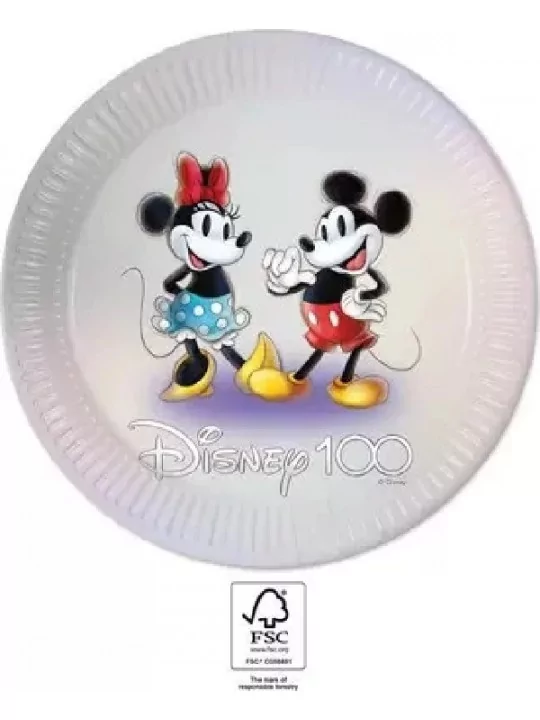 8 Pappteller 23cm Disney 100 Gedeckter Tisch