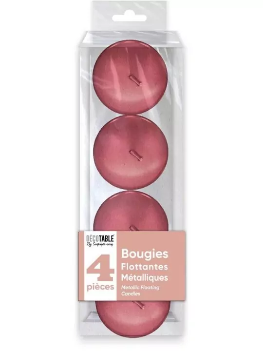 6 Bougies flottantes 45mm Rosegold Metallisees Art de la table