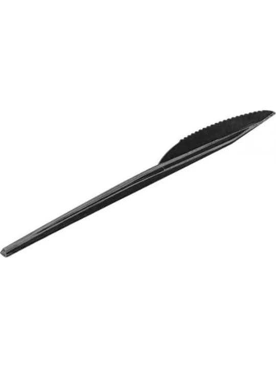 15 Plastikmesser 16cm schwarz Geschirr und Servietten