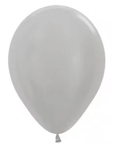 50 Ballons Sempertex Ø 30cm metallisiert silber Latex Ballons