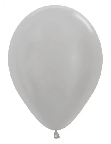 50 Ballons Sempertex Ø 30cm métallisé Argent Ballons latex