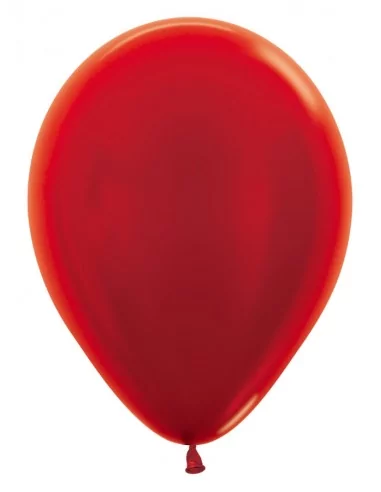 12-515 - 50 Ballons Sempertex Ø 30cm métallisé rouge