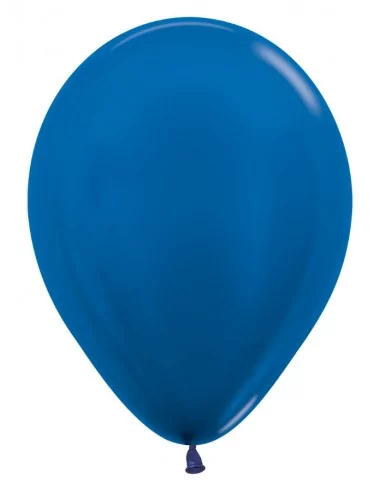 50 Ballons Sempertex Ø 30cm métallisé bleu Ballons latex