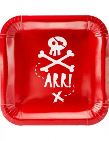 6 Assiettes Pirate rouge 20cm Art de la table