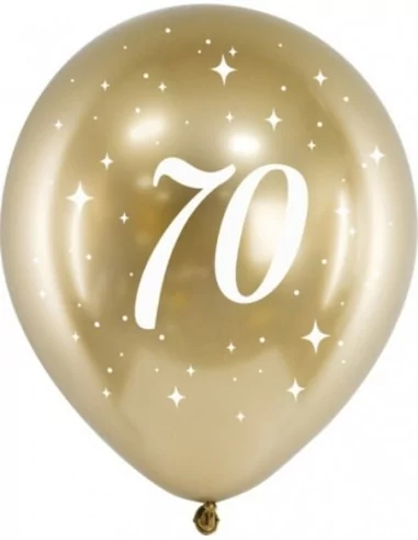 6 Reflex Ballons 30cm 70 gold Latex Ballons