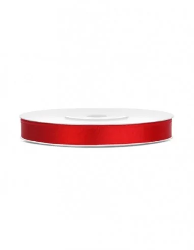 25m Ruban Voile bord satin 6mm rouge Déco Salle