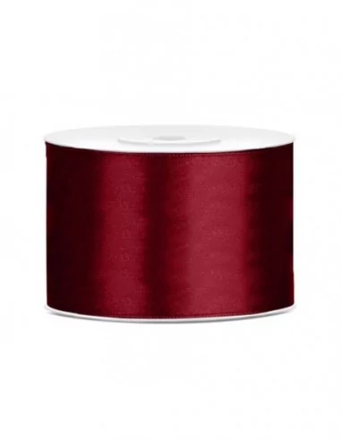 25m Ruban satiné 50mm bordeaux Déco Salle