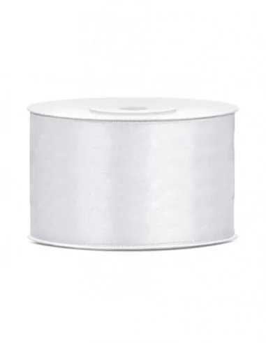 25m Ruban de satin 38mm blanc Déco Salle