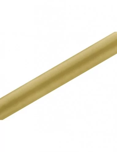 9m Tischläufer satiniert 36cm gold Metallic Gedeckter Tisch