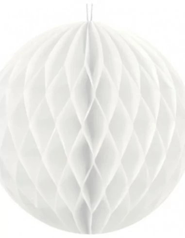 Boule papier alvéolé 10cm blanc Déco Salle