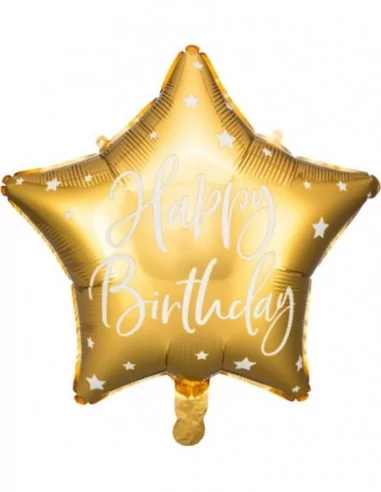 Alu-Ballon -Happy Birthday- 40cm Gold Folienballons