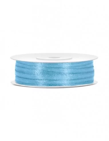 50m Satinband 3mm hellblau Saal Deko