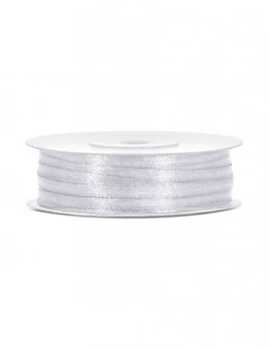 50m Satinband 3mm weiss Saal Deko