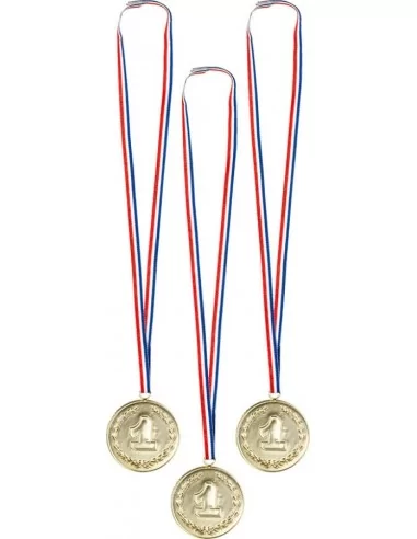 B42056 - 3 Medaillen -1- aus Plastik mit Band