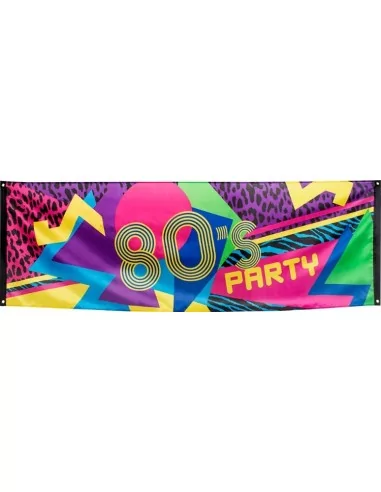 B44602 - Stoff-Banner -80-s party- 74x220cm