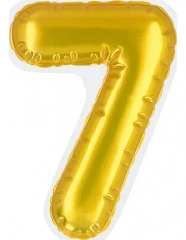 Selbstklebende Zahl in Ballonform -7- gold 20cm Saal Deko