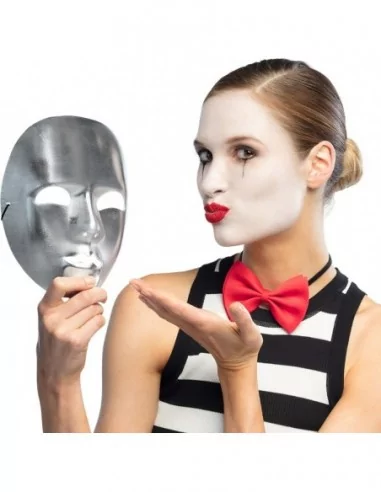 Gesichtsmaske Mime silber Imitationen