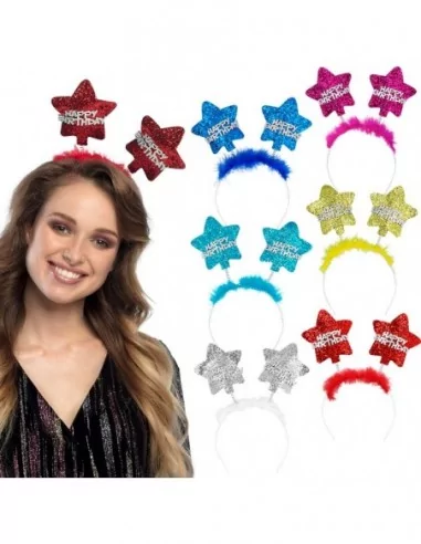 Kopfschmuck Star -Happy Birthday- farblich sortiert. Kopfbedeckung