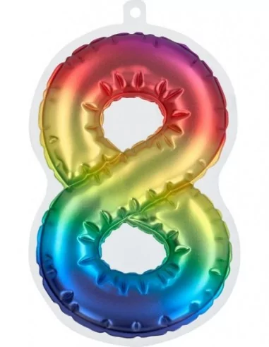 Aufkleber Ziffer 20cm -8- Regenbogen Saal Deko