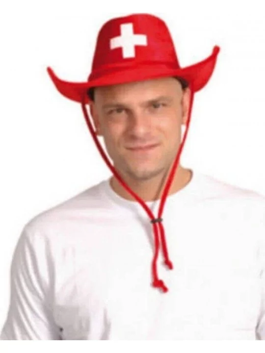 Chapeau Cowboy Suisse rouge Coiffes